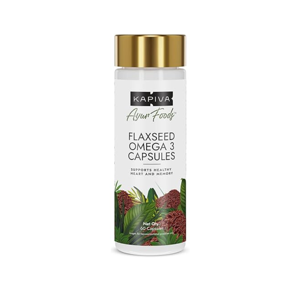Kapiva Flaxseed Omega 3 Capsules (60 Capsules)