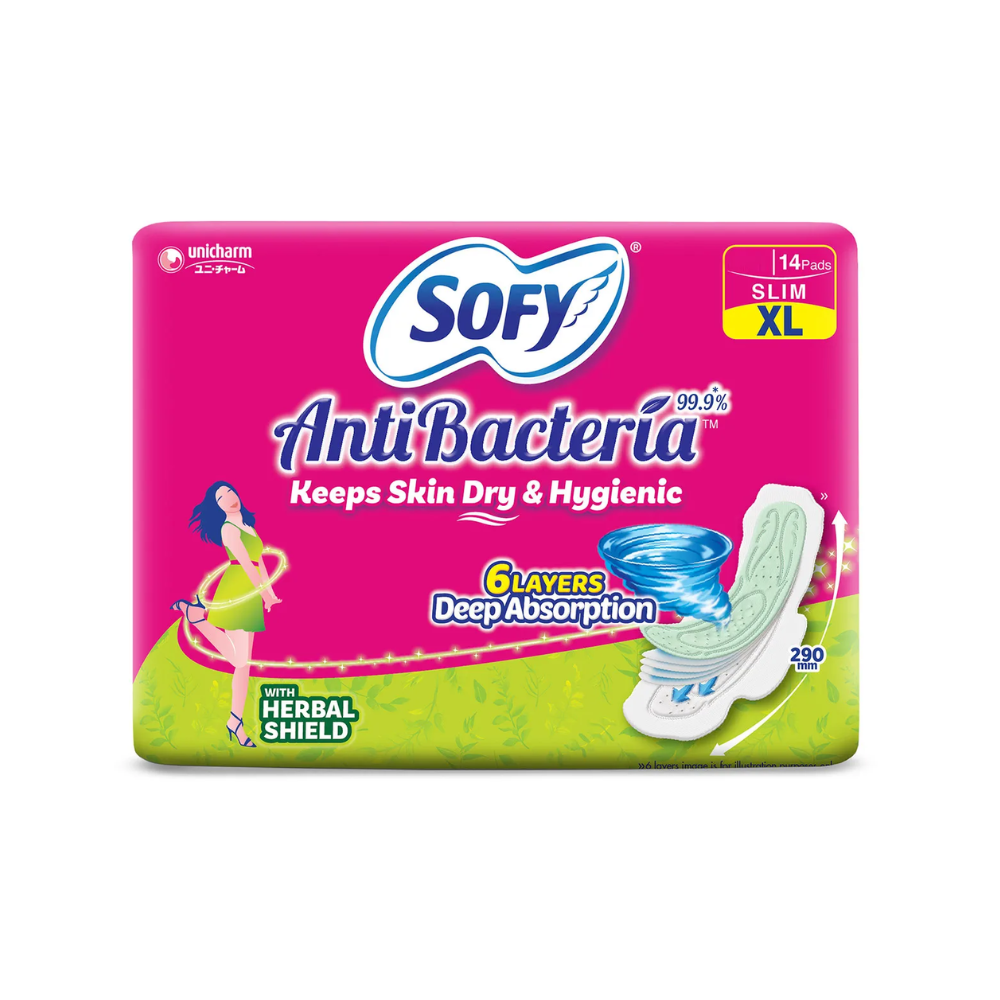 Sofy Anti Bacteria Sanitary Pads XL (Pack of 14) - The Med Pharma