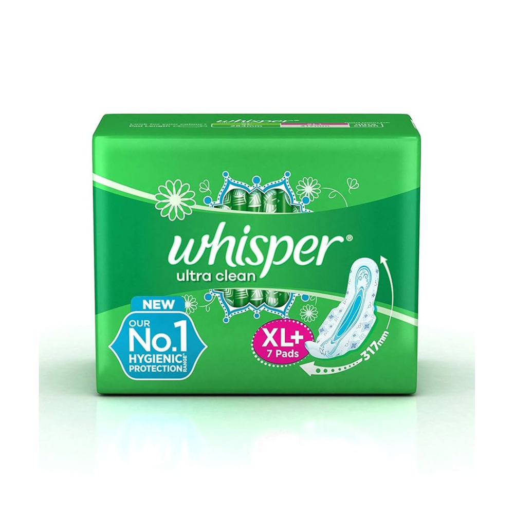 Whisper Ultra Clean Hygiene Comfort Sanitary Pads XL+ (7 Pads)