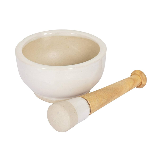 Ayurvedic Medicine Pestle Stone Masher / Face Pack Maker / Idikkalu / Ceramic Mortar and Pestle