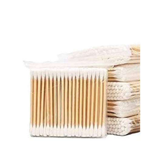 Eco-Friendly Wooden Cotton Earbuds – 500 Pcs (Pack of 5)