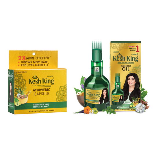 Kesh King Combo – Capsules & Oil (60 Capsules + 100ml Oil)