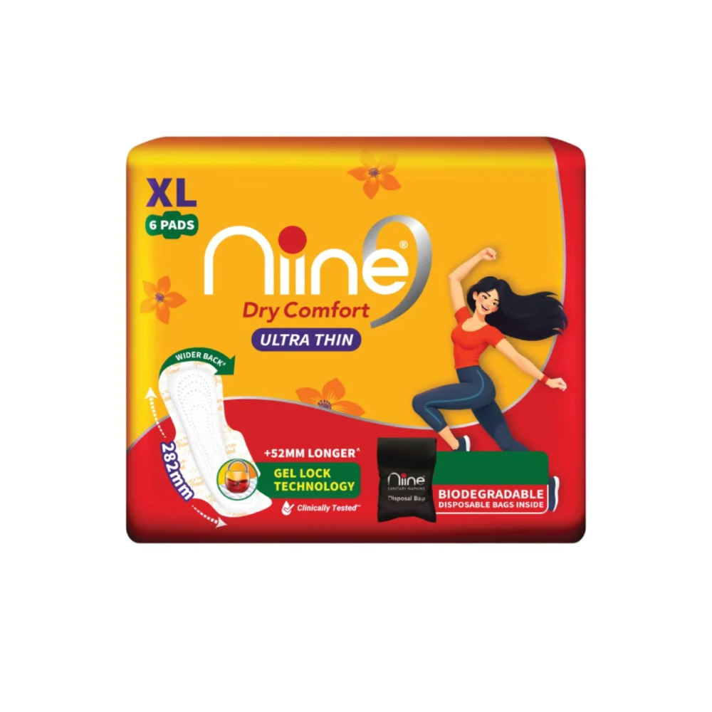 Niine Dry Comfort Sanitary Pads Ultra Thin XL (6 Pads)