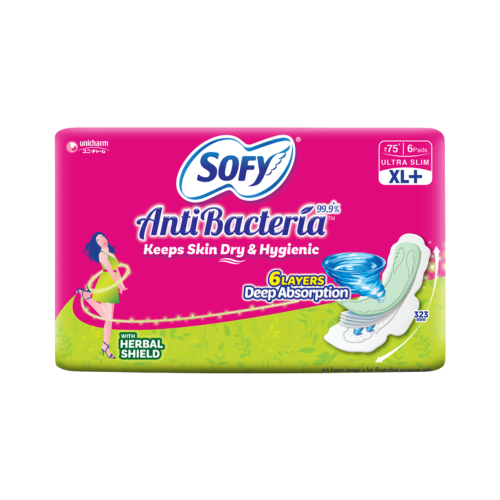 Sofy Anti Bacteria Sanitary Pads XL (Pack of 6)