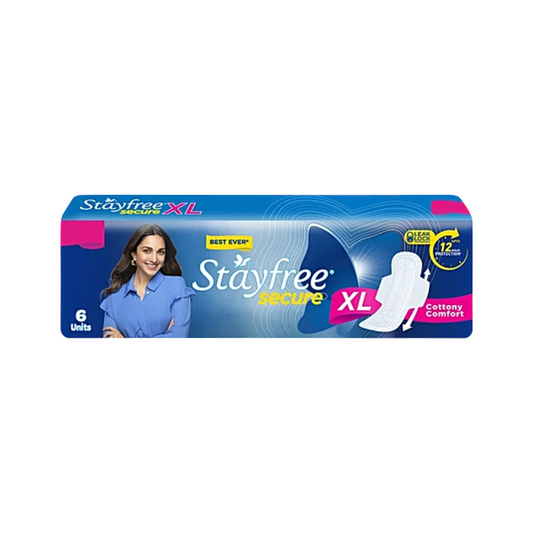 Statfree Sanitary Pads - Secure XL Cottony Soft, with Wings, 6 pcs