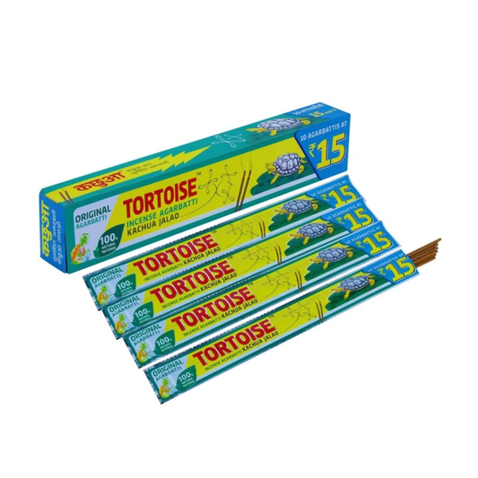 TORTOISE Mosquito Agarbatti – 100% Natural Incense Sticks (12 Strips × 10 Sticks)