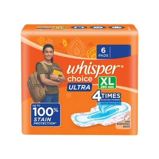 Whisper Choice Ultra Sanitary Pads XL (6 Pads)